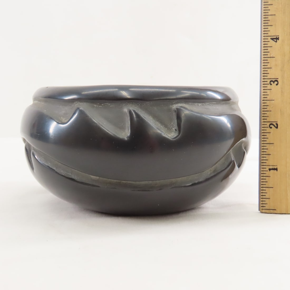 Margaret Tafoya Carved Pottery Blackware Bowl - 4
