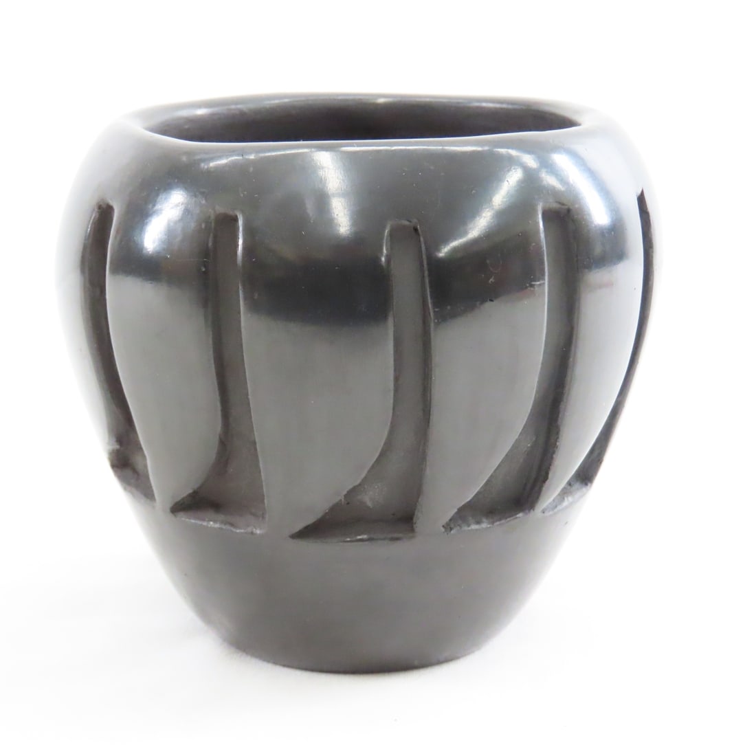 Stella Chavarria Carved Blackware Pottery Vase - 2