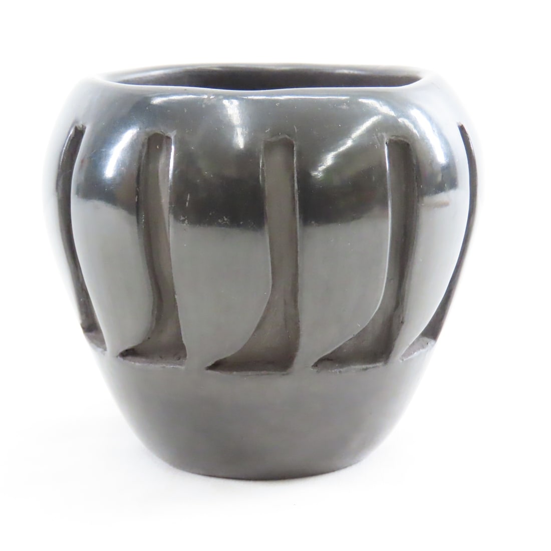 Stella Chavarria Carved Blackware Pottery Vase - 3