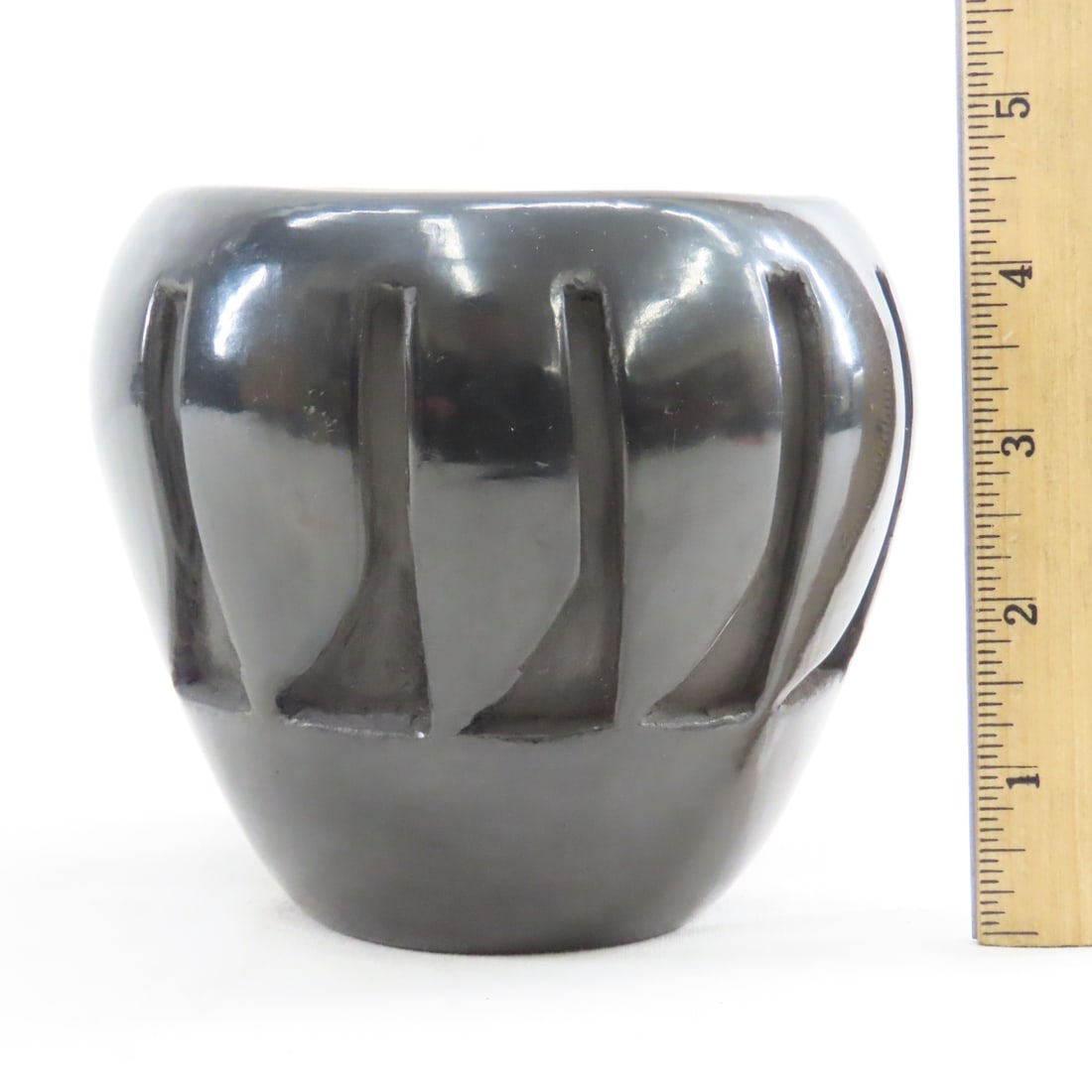 Stella Chavarria Carved Blackware Pottery Vase - 4