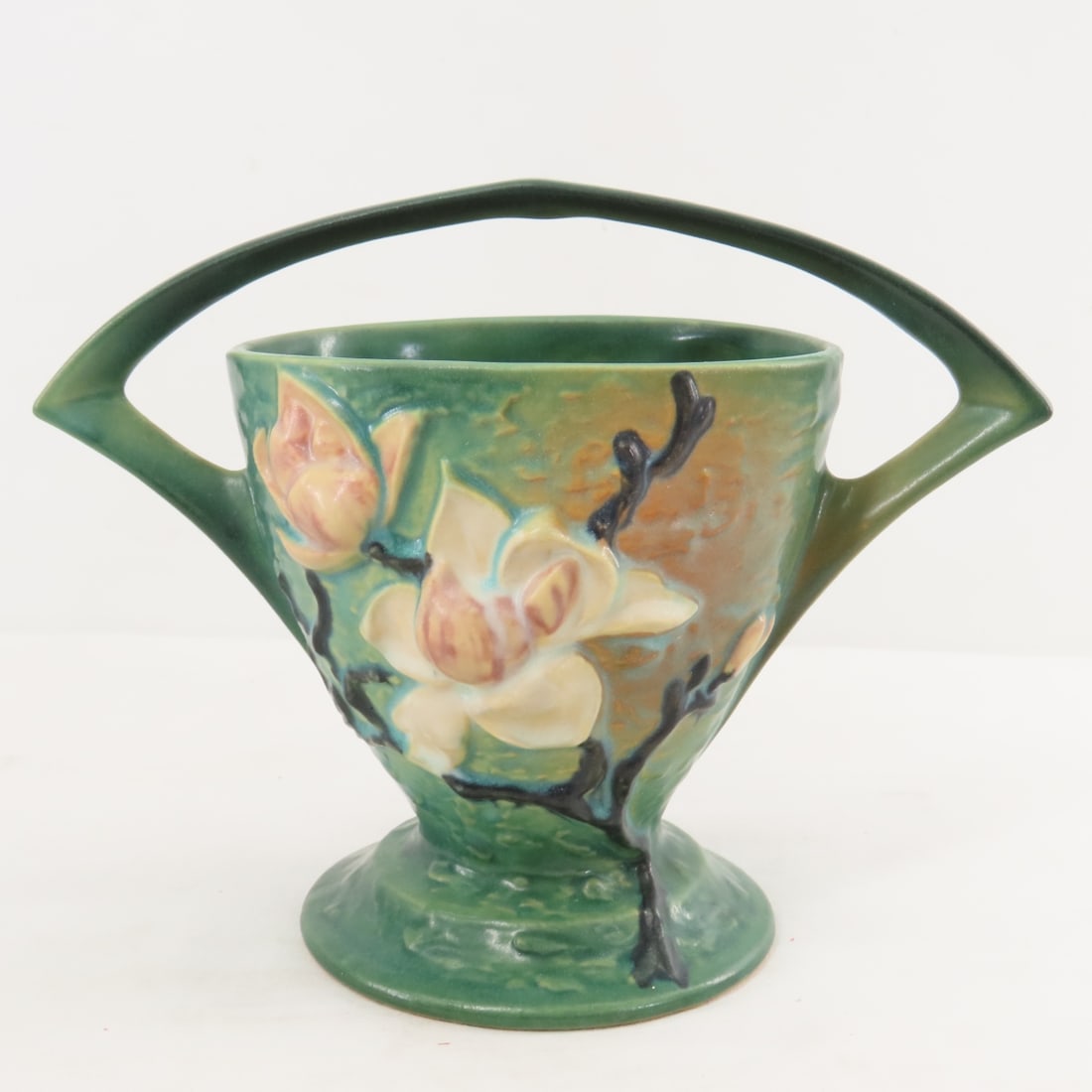 Roseville Pottery Magnolia Vase & Basket - 11