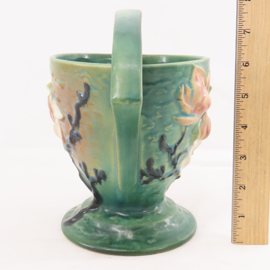 Roseville Pottery Magnolia Vase & Basket - 12