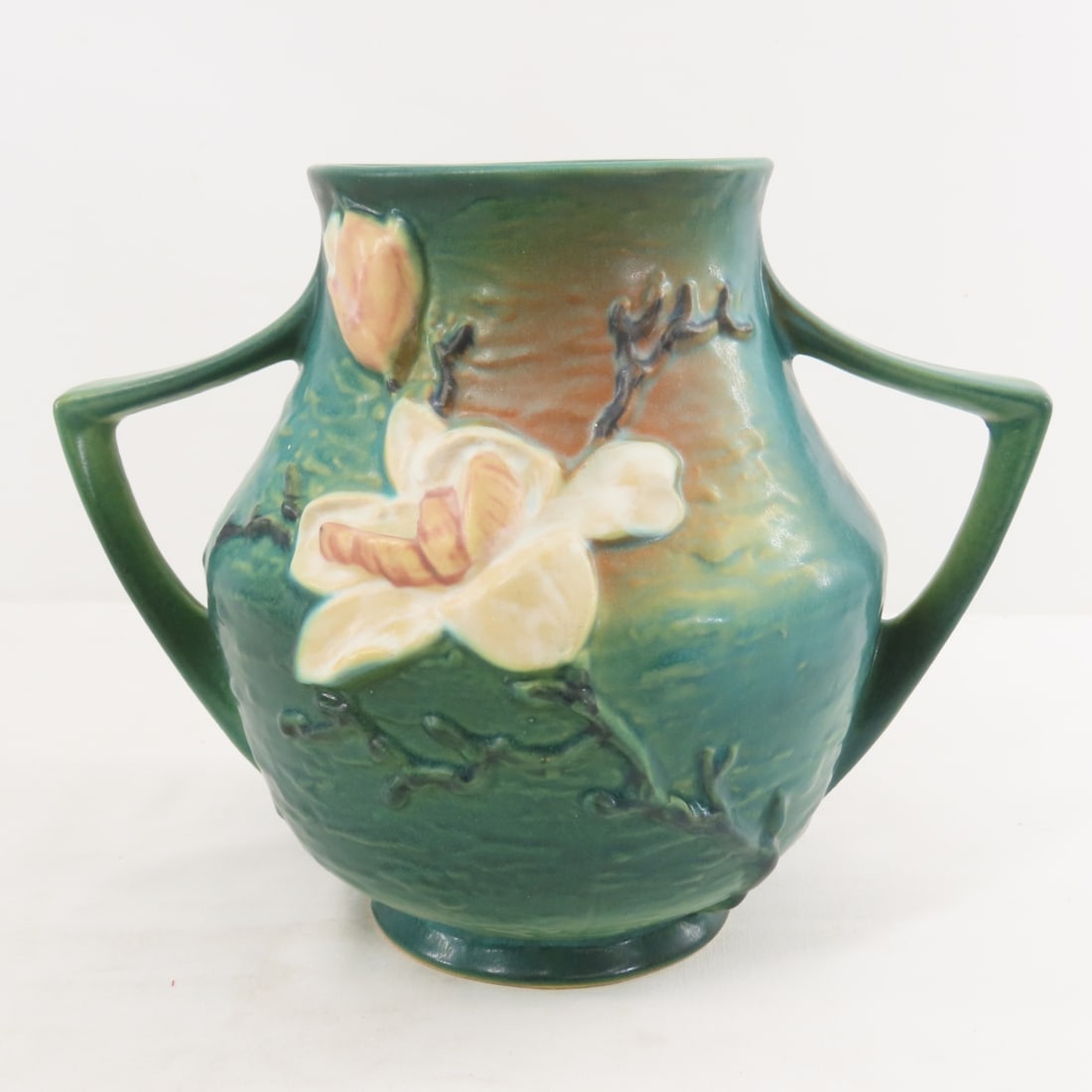 Roseville Pottery Magnolia Vase & Basket - 2
