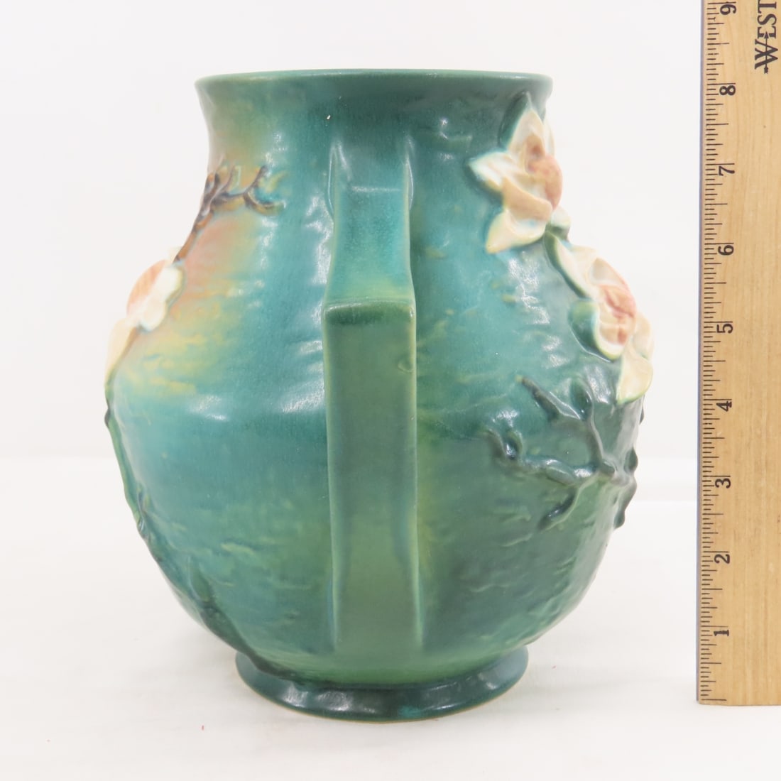 Roseville Pottery Magnolia Vase & Basket - 5