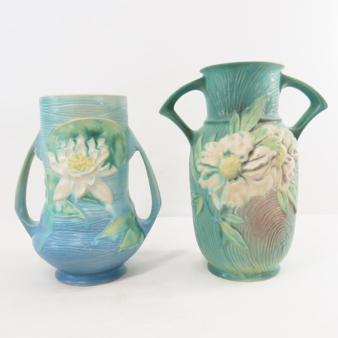 Roseville Pottery Peony, Water Lily & Rose Vases - 2