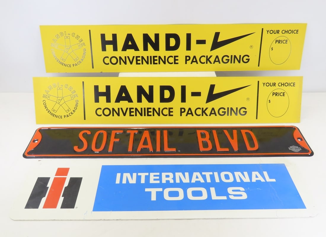 Harley Davidson, Handi-Chek & Int'l Tools Signs (1 of 17)