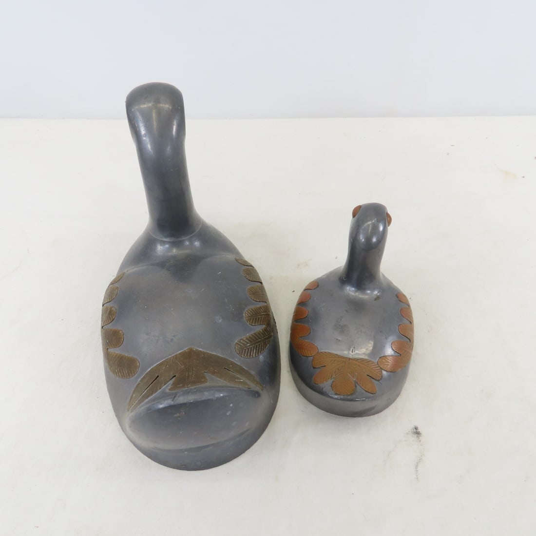 Pewter Ducks, Brass Boat & Chinese Lacquer Box - 16