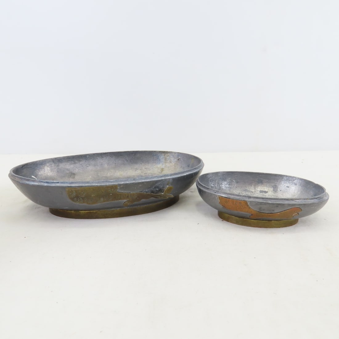 Pewter Ducks, Brass Boat & Chinese Lacquer Box - 18