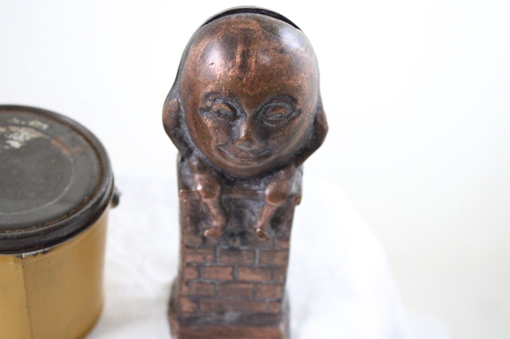 Antique Humpty Dumpty Bronze Cast Iron Bank & More - 2