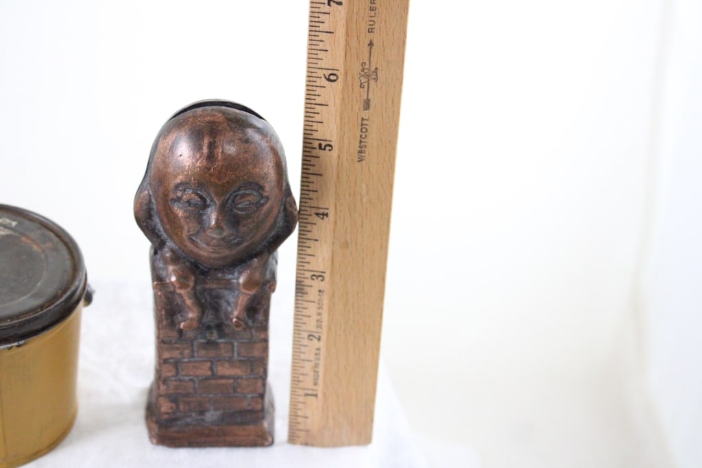 Antique Humpty Dumpty Bronze Cast Iron Bank & More - 3