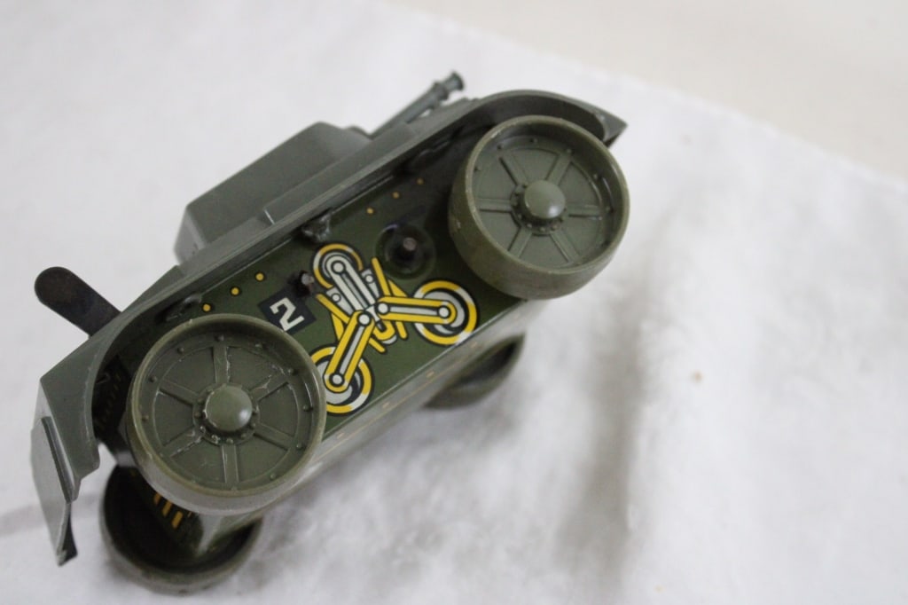 2 Marx Wind Up Military Tanks 1960's Tin Litho - 13