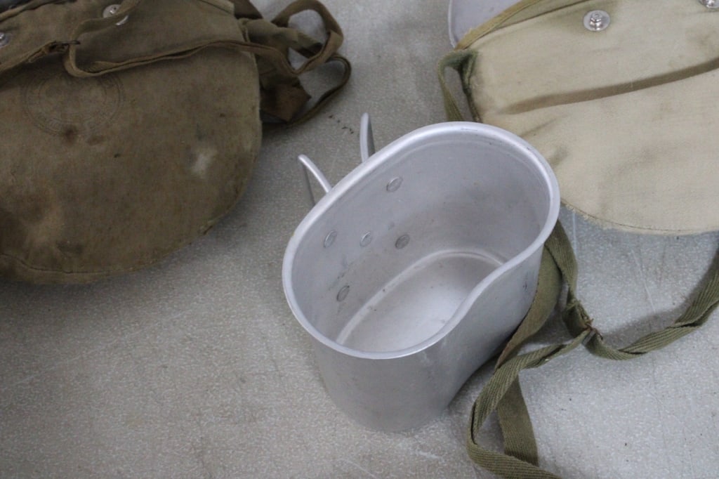 BSA Mess Kit, 2 Older Canteens, Rucksack, Cup - 10