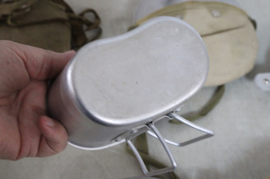 BSA Mess Kit, 2 Older Canteens, Rucksack, Cup - 11