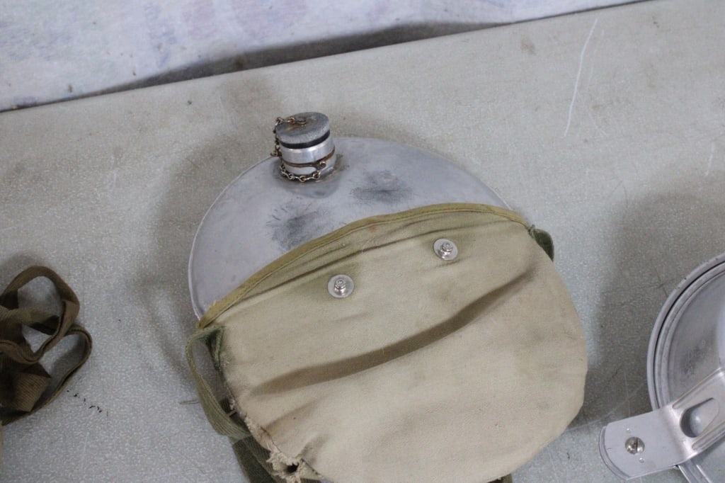 BSA Mess Kit, 2 Older Canteens, Rucksack, Cup - 12