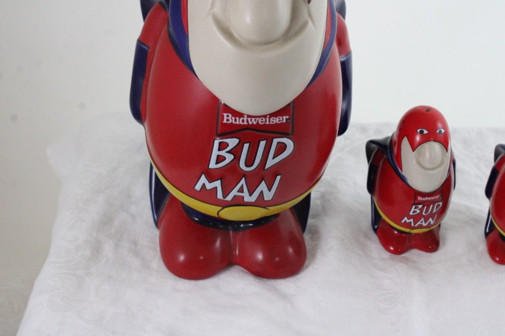 1989 Budweiser Beer Bud Man Stein & S&P Shakers - 3