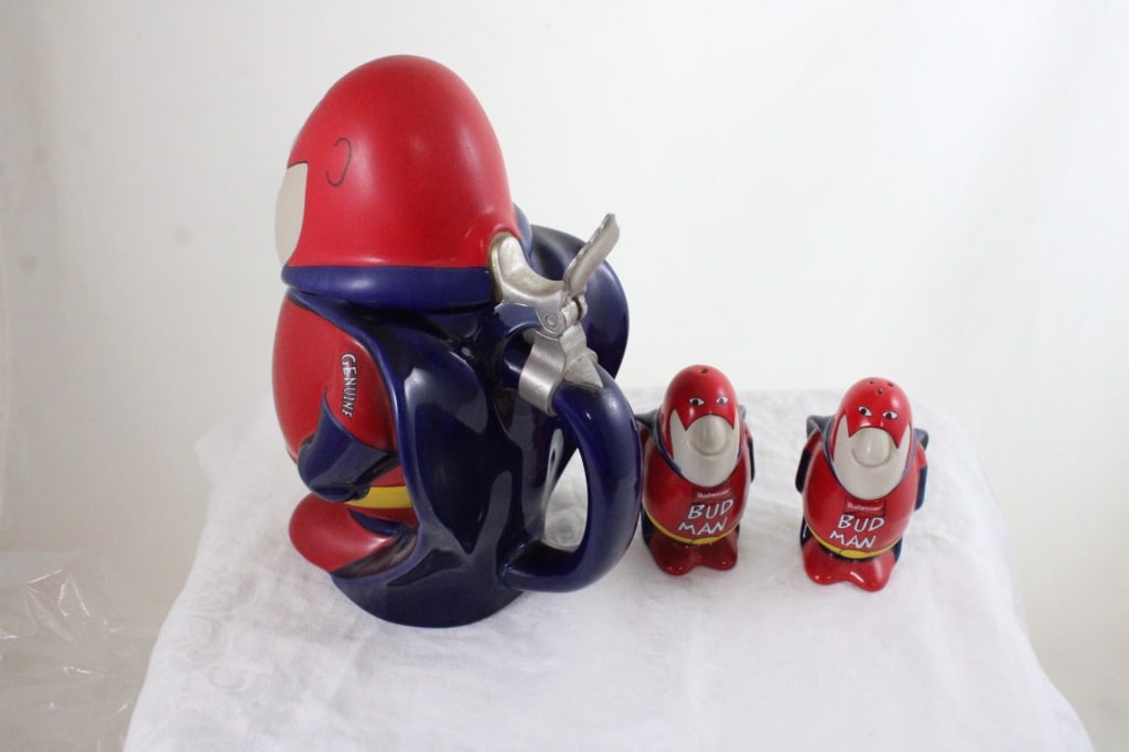 1989 Budweiser Beer Bud Man Stein & S&P Shakers - 5