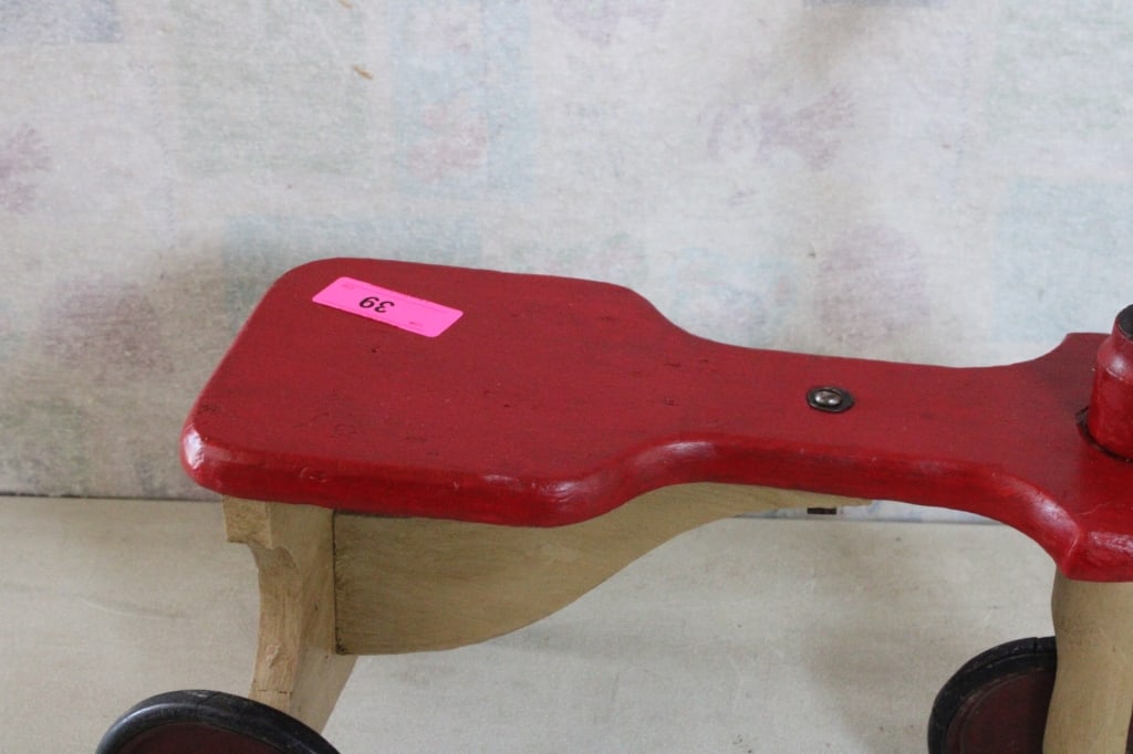 Vintage Child's Wood 3 Wheel Ride On Scooter - 4