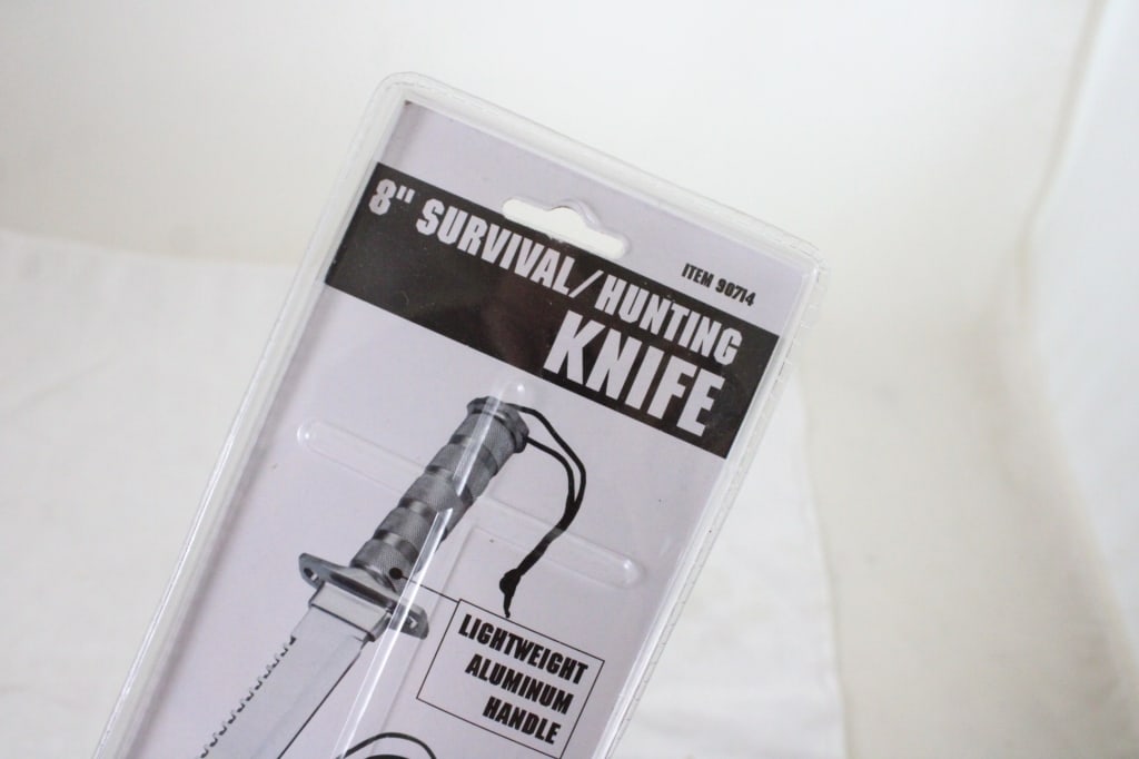 8" Fixed Blade Survival Hunting Knife in Sheath - 7