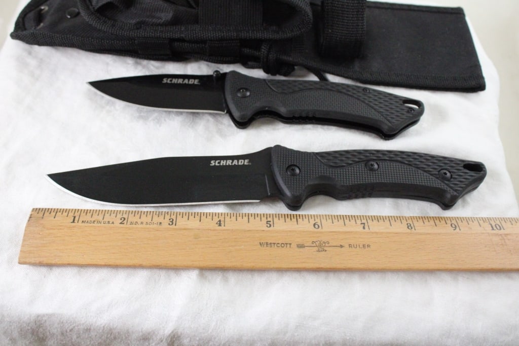 Schrade Fixed & Folding Lock Blade Knife Combo Set - 2