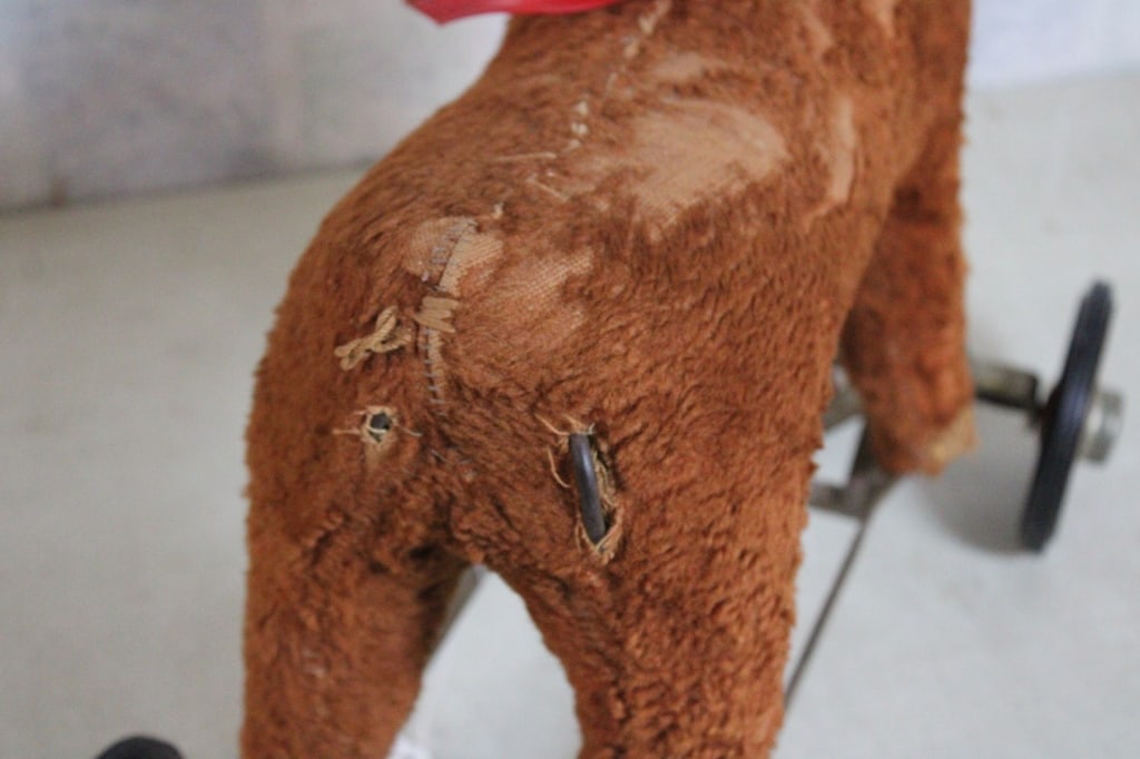 Antique Straw Stuffed Ride On Pony Toy - 10