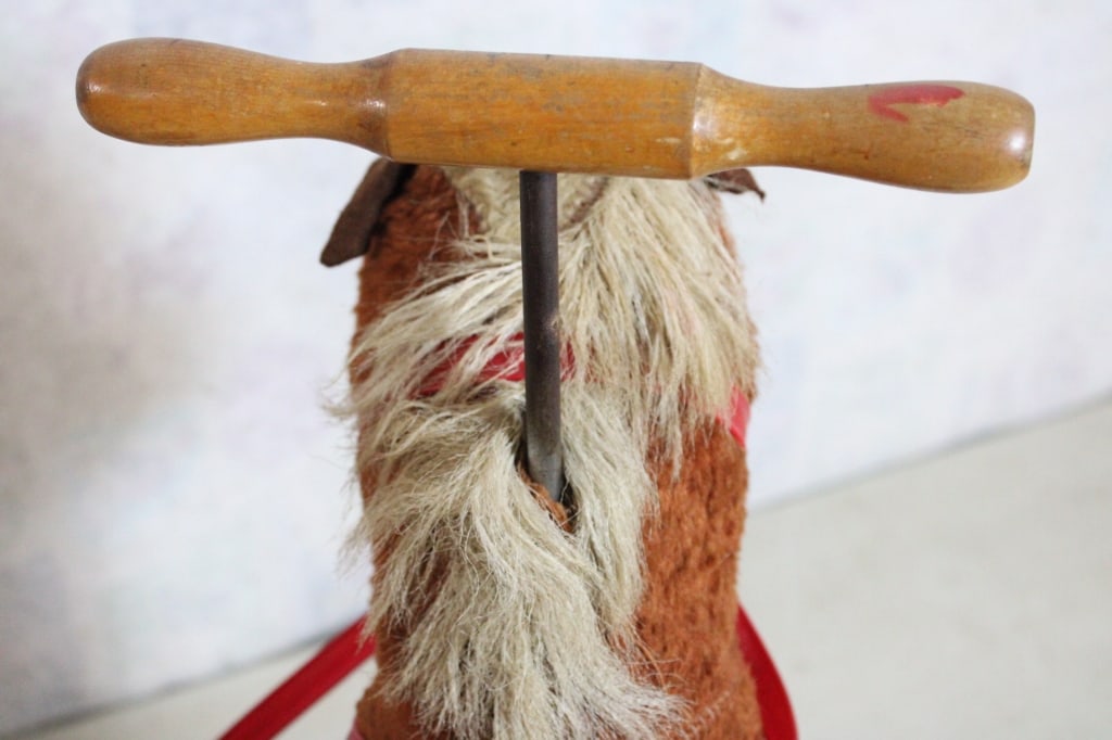 Antique Straw Stuffed Ride On Pony Toy - 12