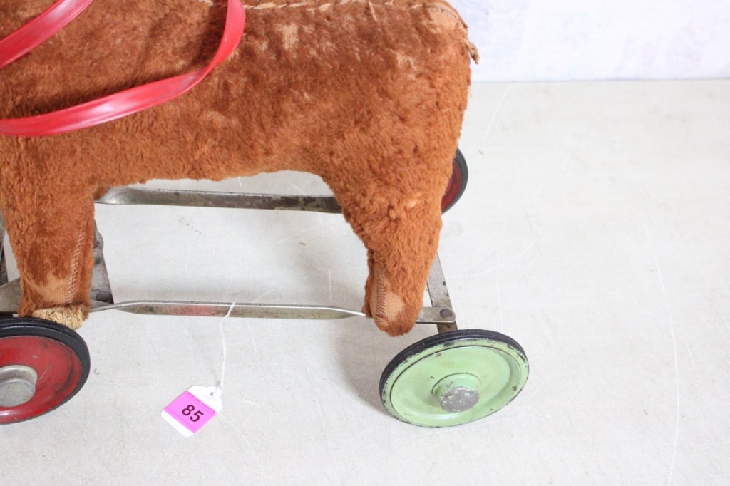 Antique Straw Stuffed Ride On Pony Toy - 3