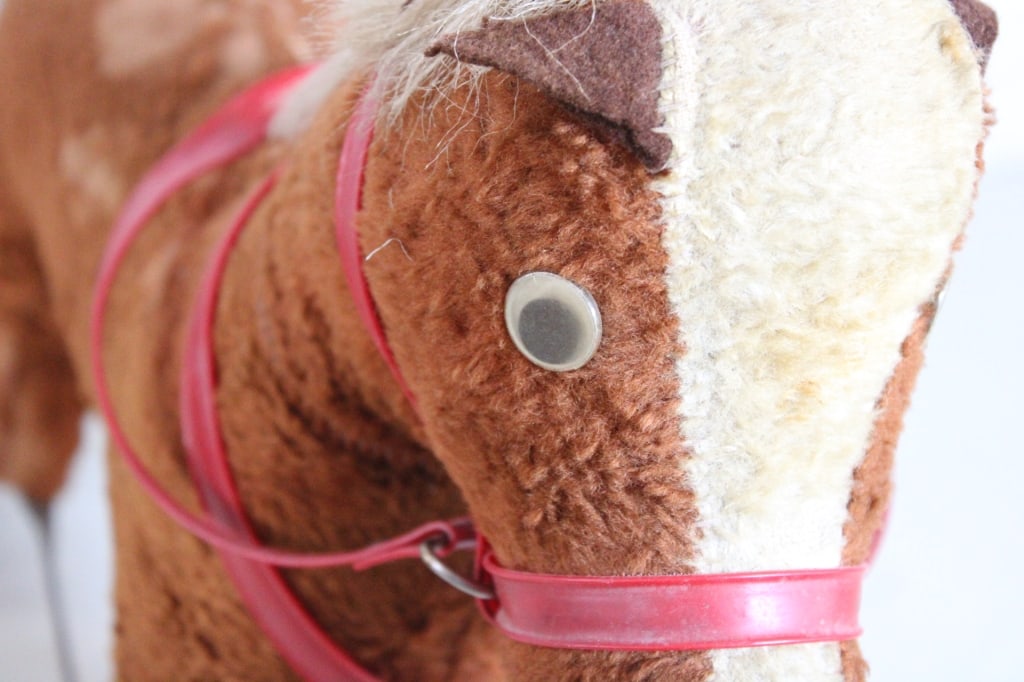 Antique Straw Stuffed Ride On Pony Toy - 7