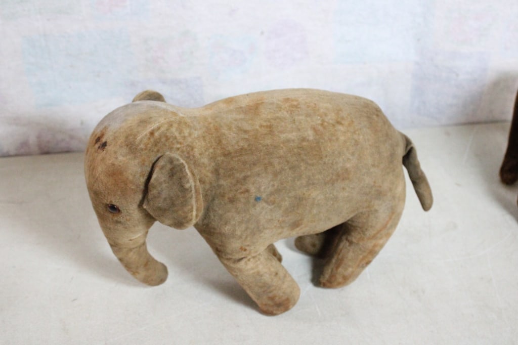 Antique Straw Stuffed Rabbit, Elephant, Horse - 13