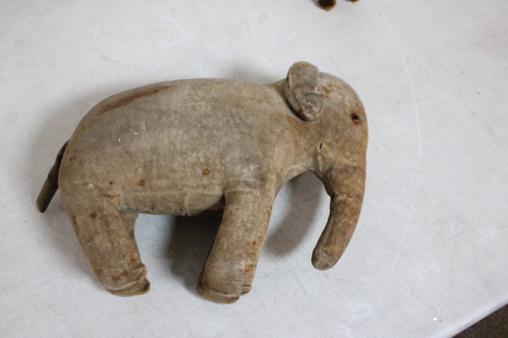 Antique Straw Stuffed Rabbit, Elephant, Horse - 14