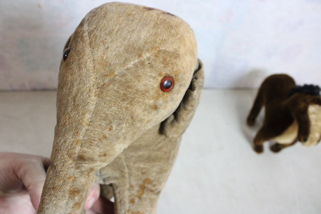 Antique Straw Stuffed Rabbit, Elephant, Horse - 17
