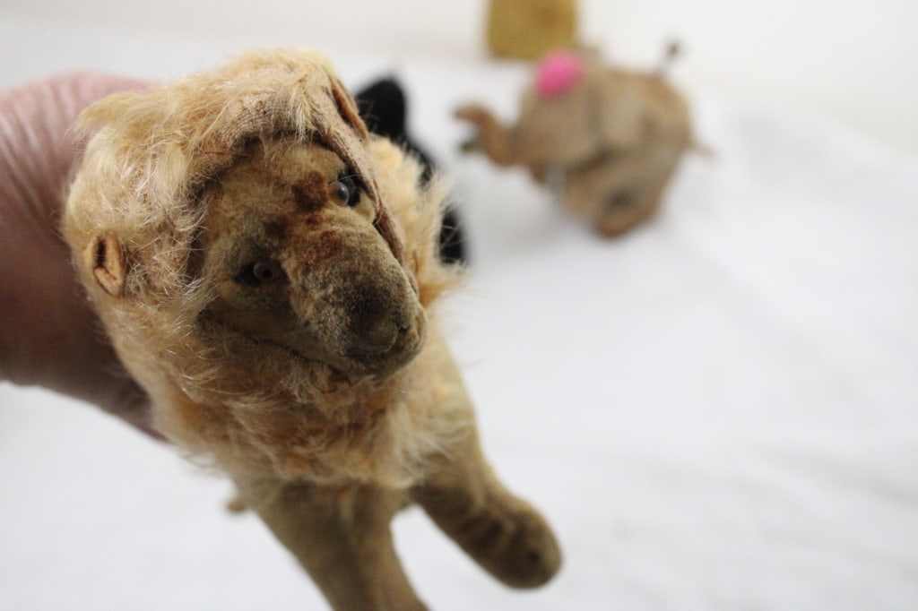 Antique Straw Stuffed Wind Up and Other Animals - 15