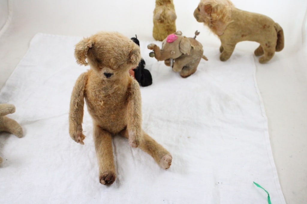 Antique Straw Stuffed Wind Up and Other Animals - 9