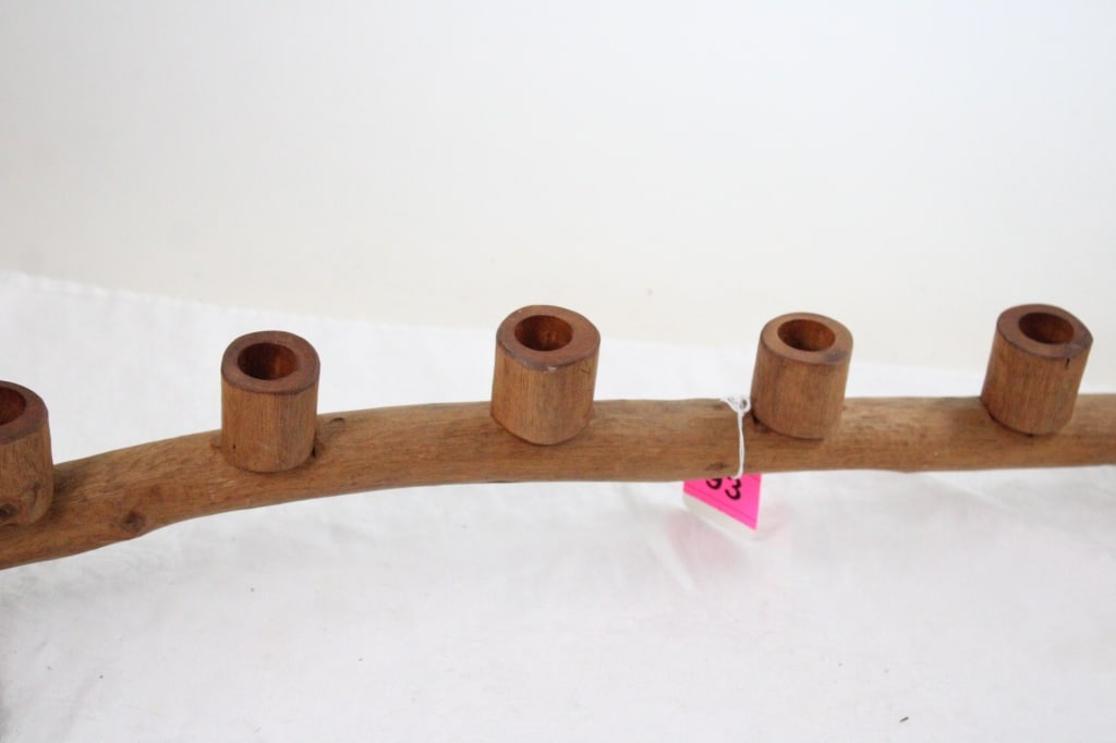 Rustic Wood Candle Holder - 3