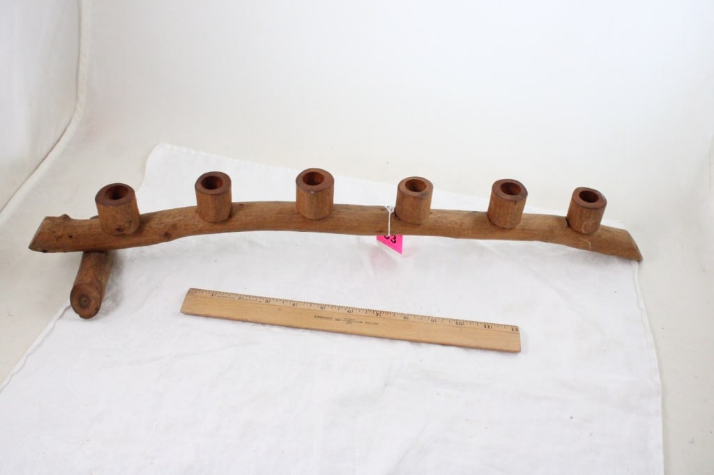 Rustic Wood Candle Holder - 5
