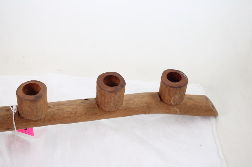 Rustic Wood Candle Holder - 6