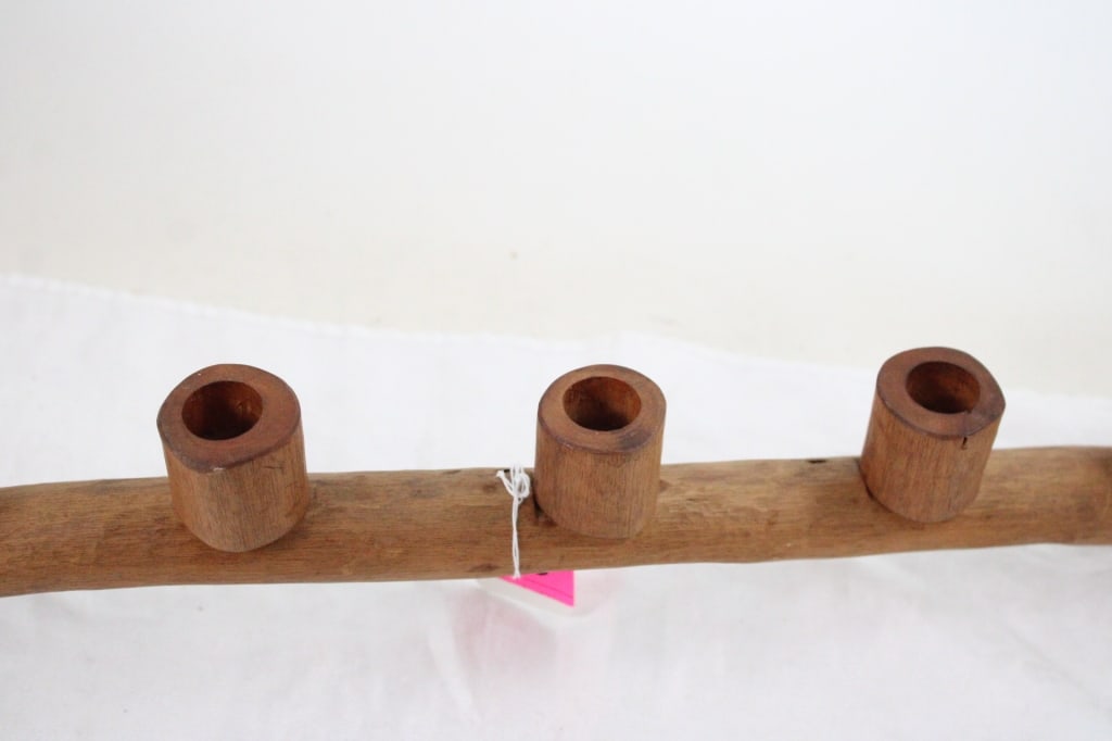 Rustic Wood Candle Holder - 7