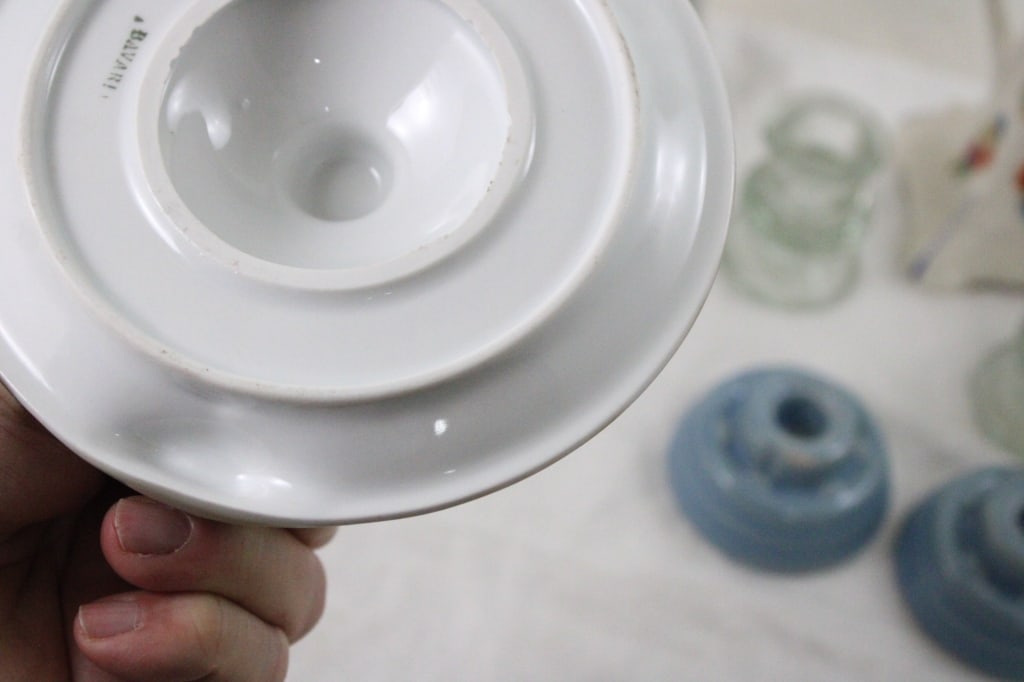 Antique Porcelain, Wicker & Other Candleholders - 5