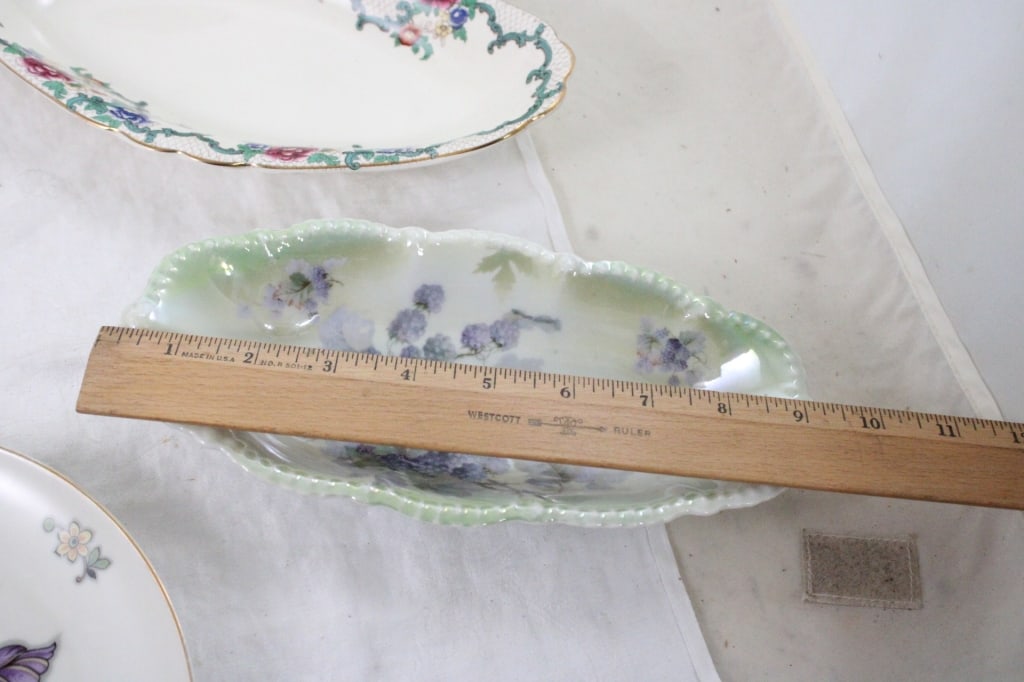 Porcelain Vase, Relish Tray, & Serving Pieces - 12
