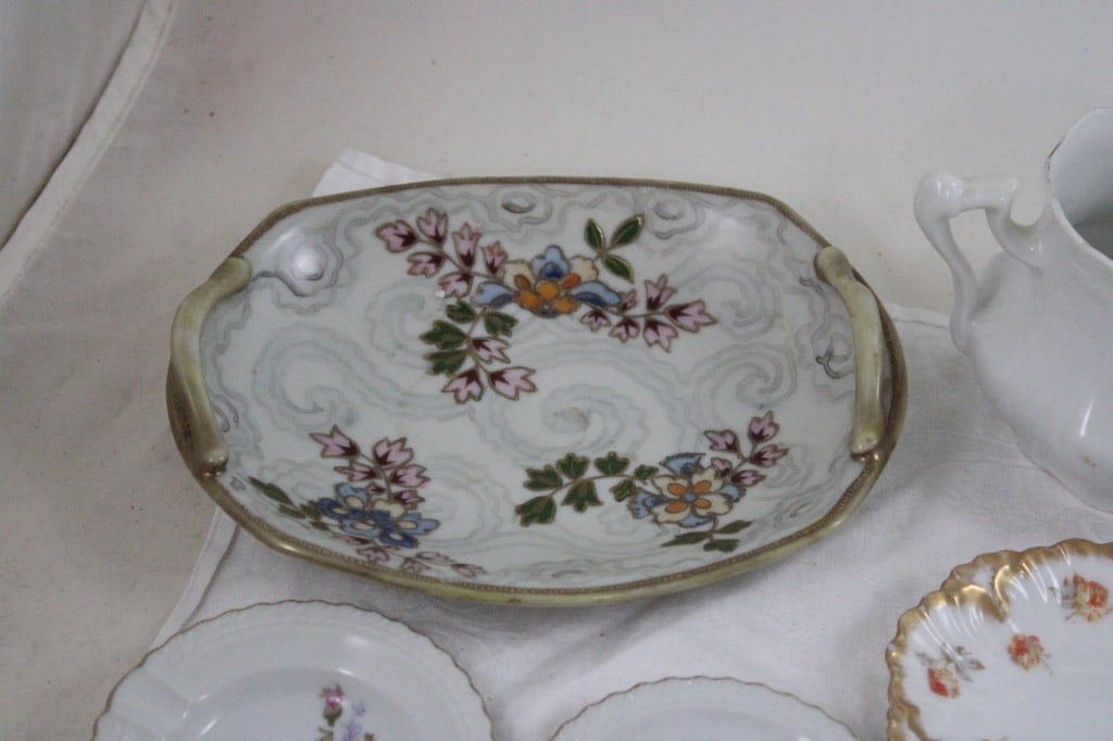 Porcelain Vase, Relish Tray, & Serving Pieces - 2