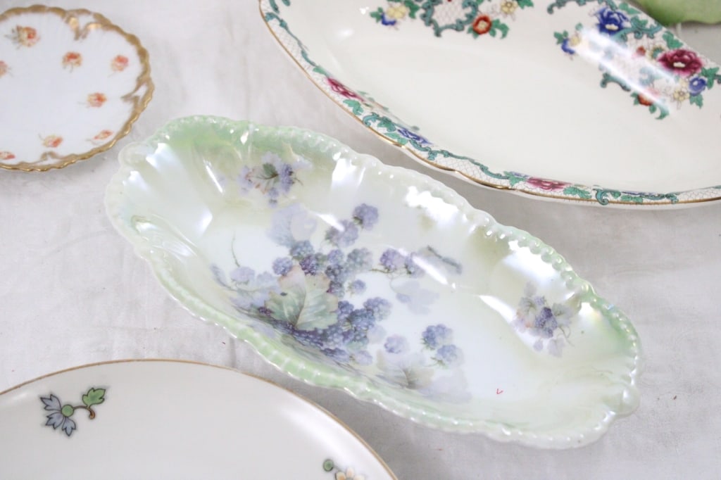 Porcelain Vase, Relish Tray, & Serving Pieces - 5