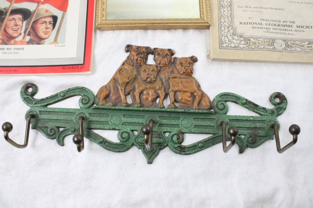 Antique USA Judd American Bulldog Wall Hook - 2