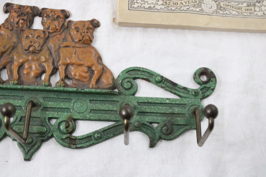 Antique USA Judd American Bulldog Wall Hook - 5