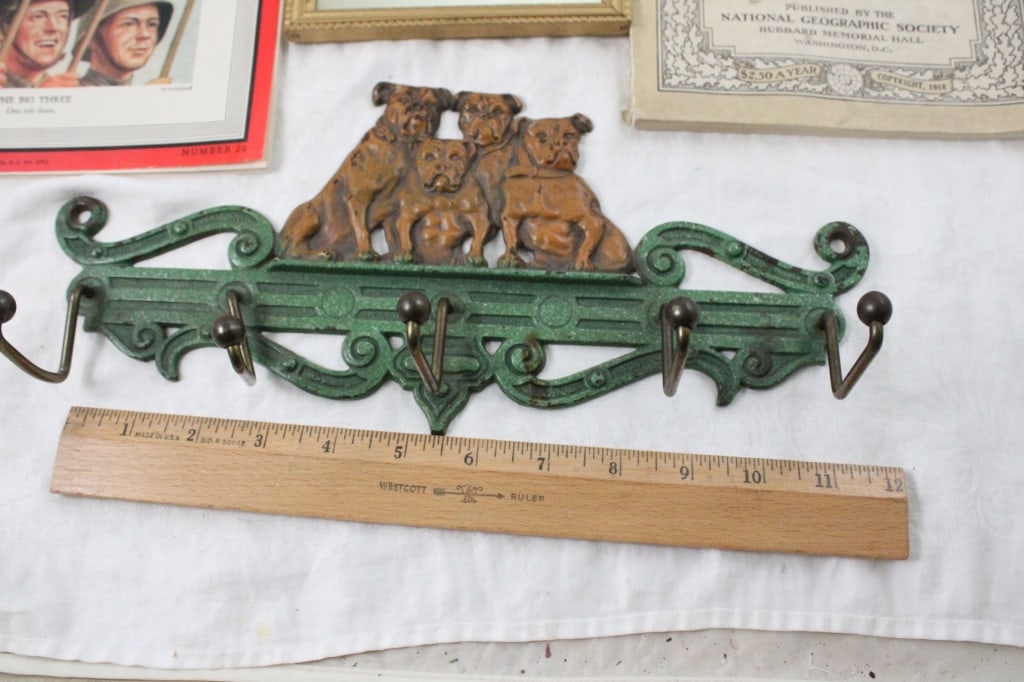 Antique USA Judd American Bulldog Wall Hook - 6