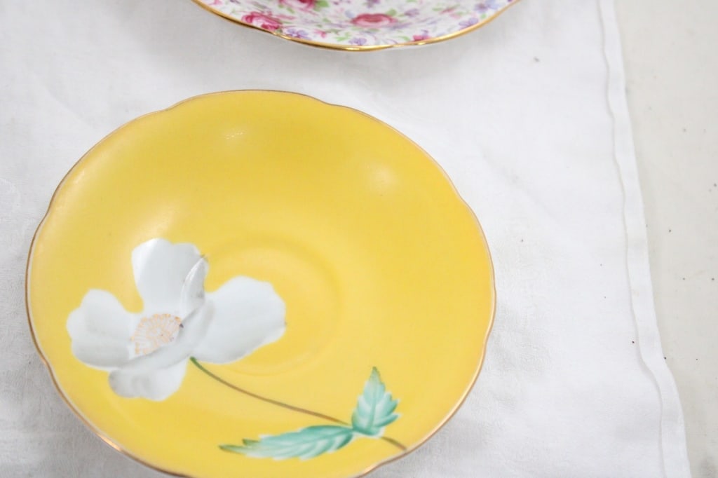 4 Teacups, 1 Demitasse Dragon Cup, Saucers, Sugar - 16