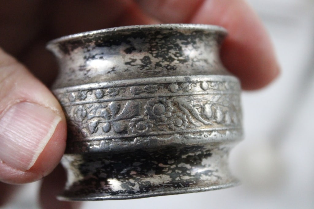 Sterling Silver Napkin Ring & Silverplate Flatware - 7