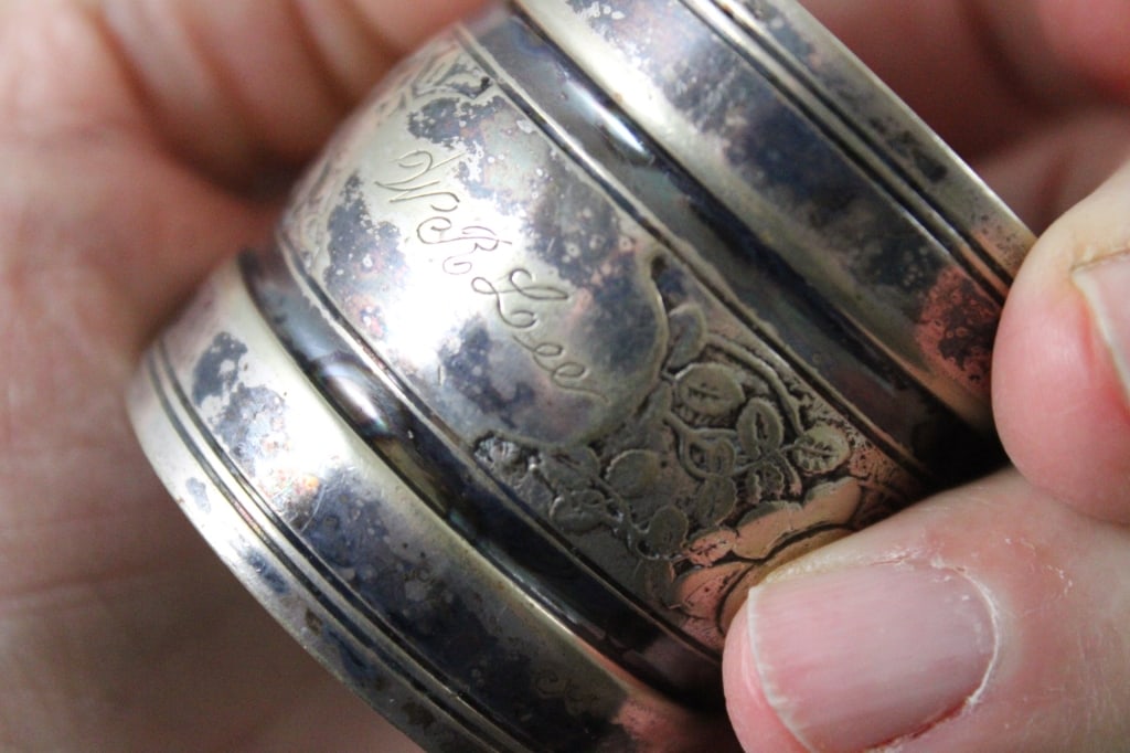 Sterling Silver Napkin Ring & Silverplate Flatware - 9
