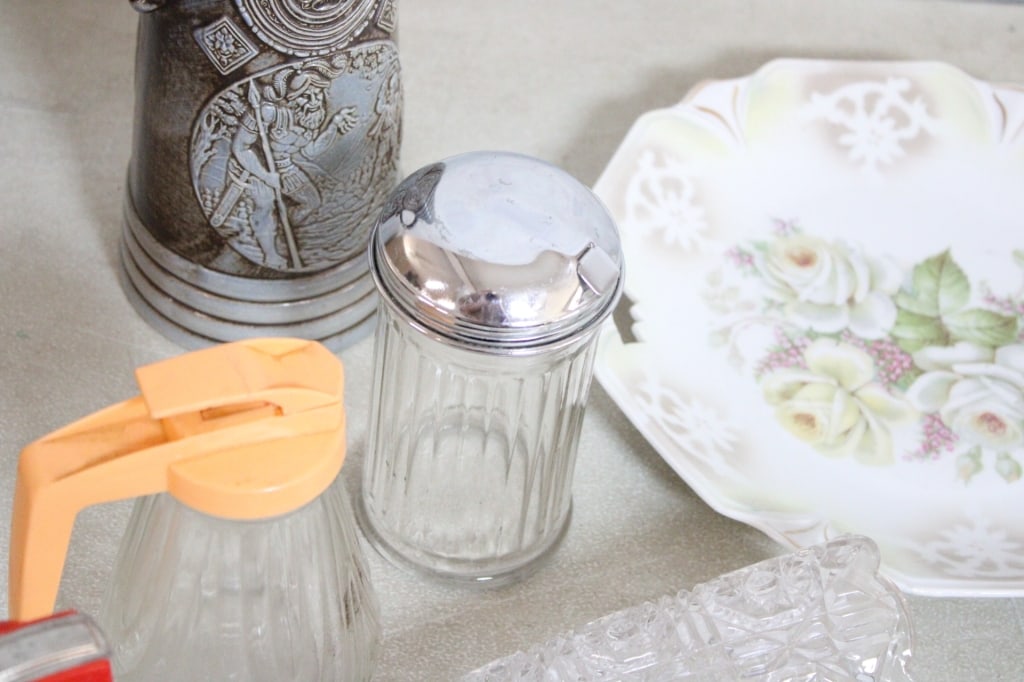 Stein, Syrup Dispensers, Plates, Decanter, Vase - 4