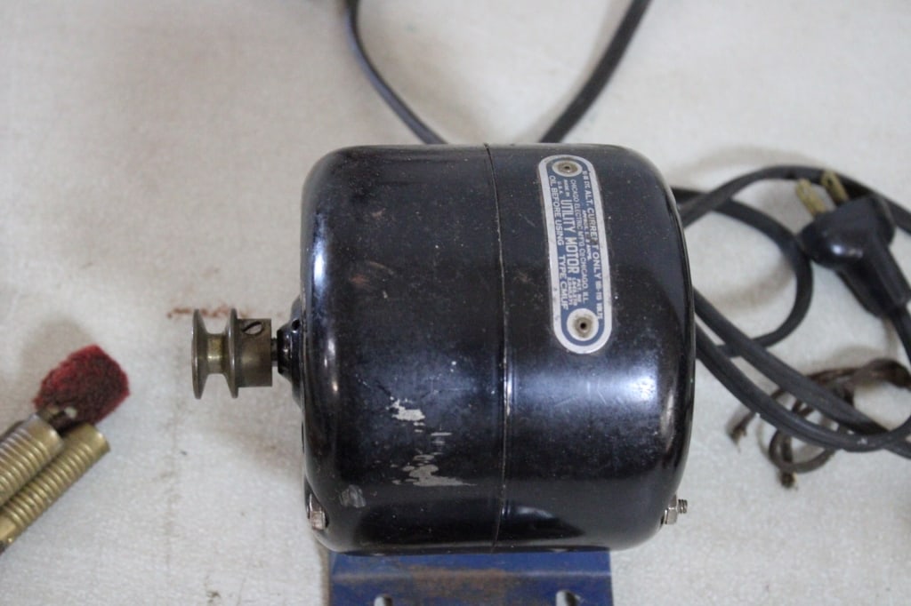 Old Head Phones, Binoculars, Motor, Drill Press - 12
