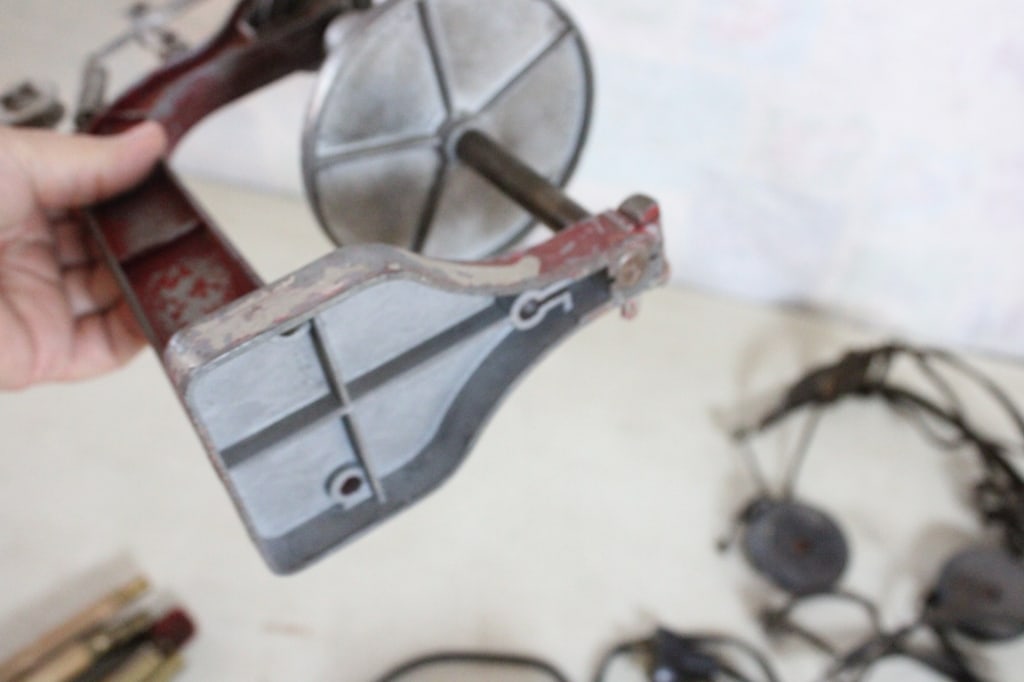 Old Head Phones, Binoculars, Motor, Drill Press - 18