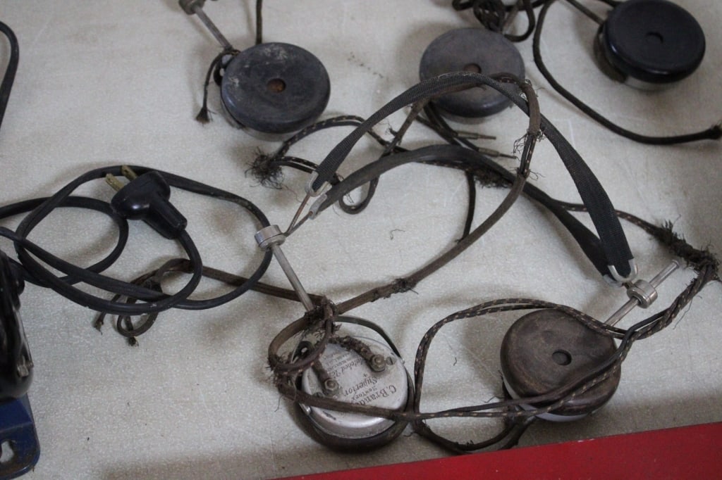 Old Head Phones, Binoculars, Motor, Drill Press - 2